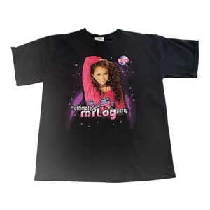 Miley Cyrus Tour Ultimate Miley Party Tour Concert T-Shirt Black Youth Large